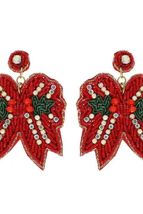 The Christmas Bow Earrings-Jewelry-Deadwood South Boutique & Company LLC-Deadwood South Boutique, Women's Fashion Boutique in Henderson, TX