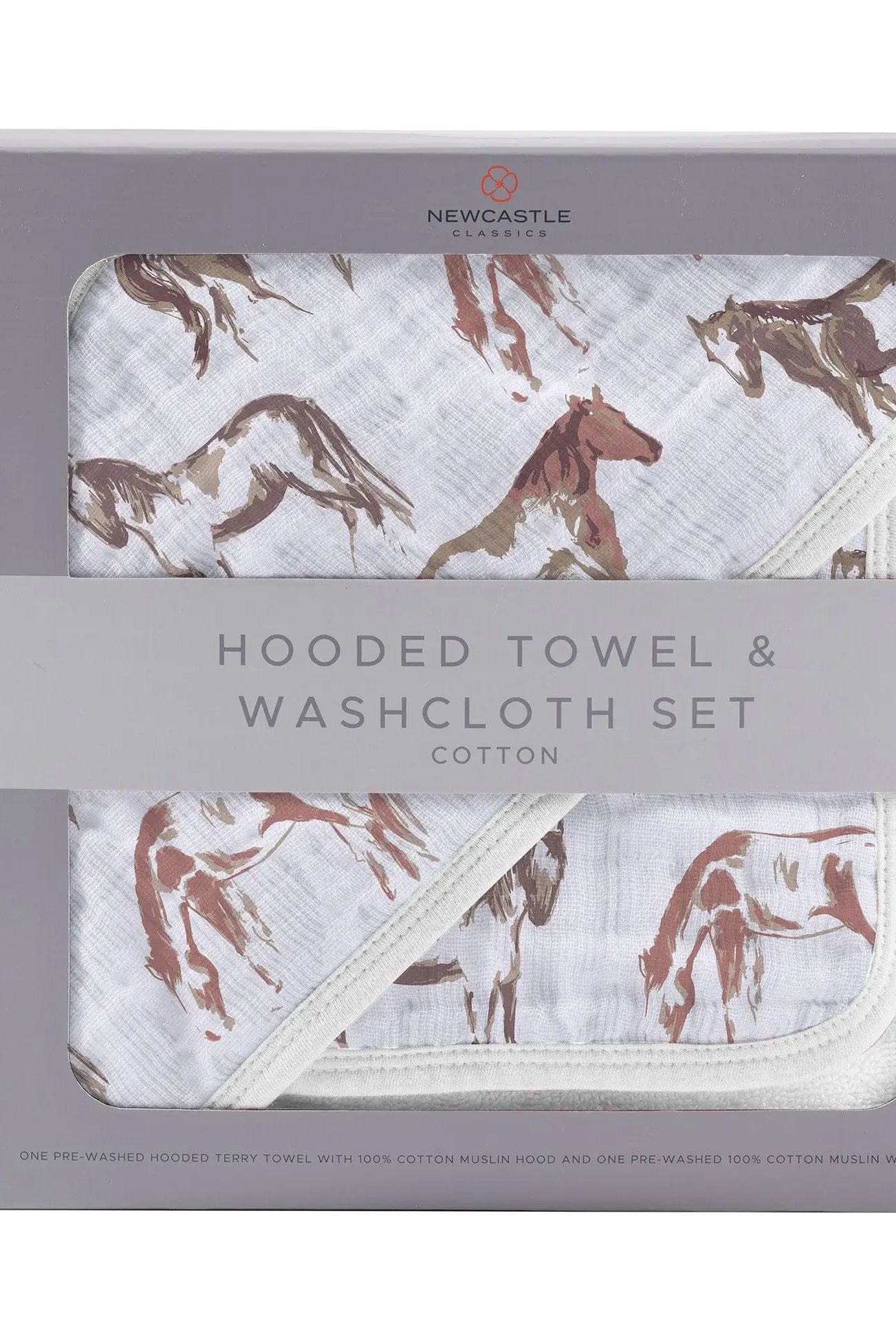 Wild Horses Hooded Towel and Washcloth Set-Bathrobes-Deadwood South Boutique & Company-Deadwood South Boutique, Women's Fashion Boutique in Henderson, TX