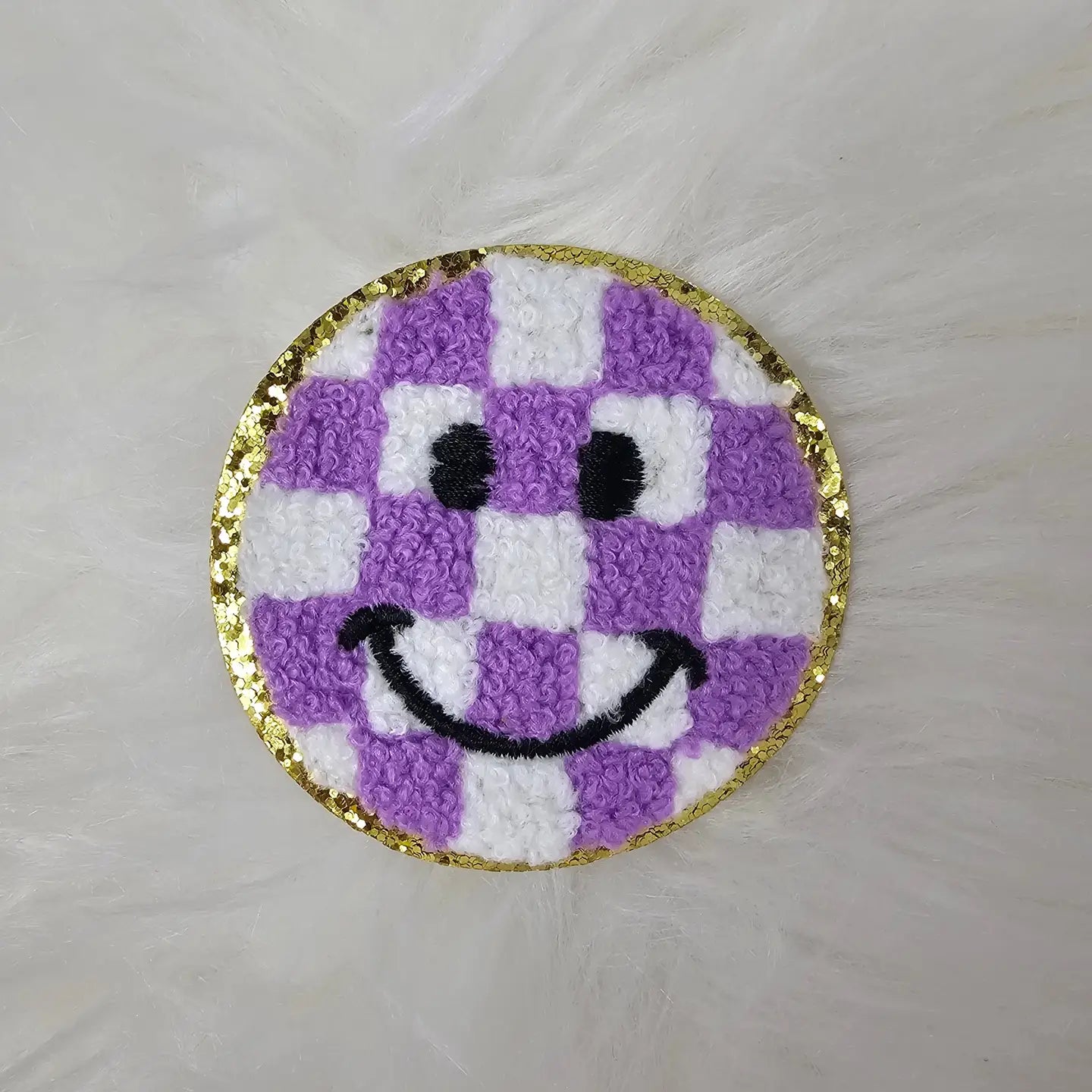 Checkered Smile Face Patch-Accessories-Deadwood South Boutique & Company-Deadwood South Boutique, Women's Fashion Boutique in Henderson, TX