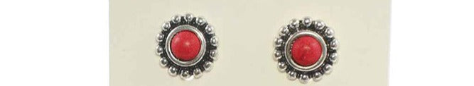Triple Charge Red Fashion Stud Earrings-Earrings-Deadwood South Boutique & Company-Deadwood South Boutique, Women's Fashion Boutique in Henderson, TX