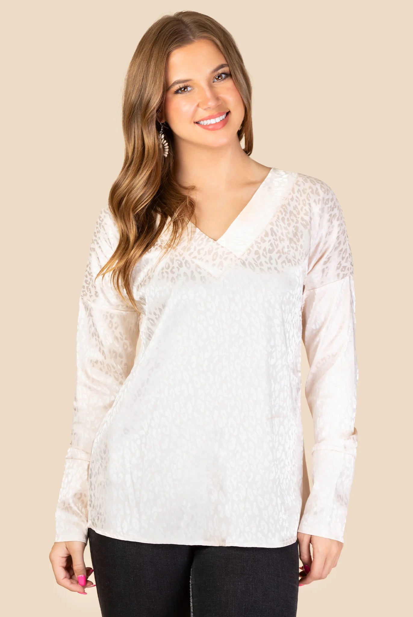 The Cream Leopard Top-Tops & Tees-Deadwood South Boutique & Company LLC-Deadwood South Boutique, Women's Fashion Boutique in Henderson, TX