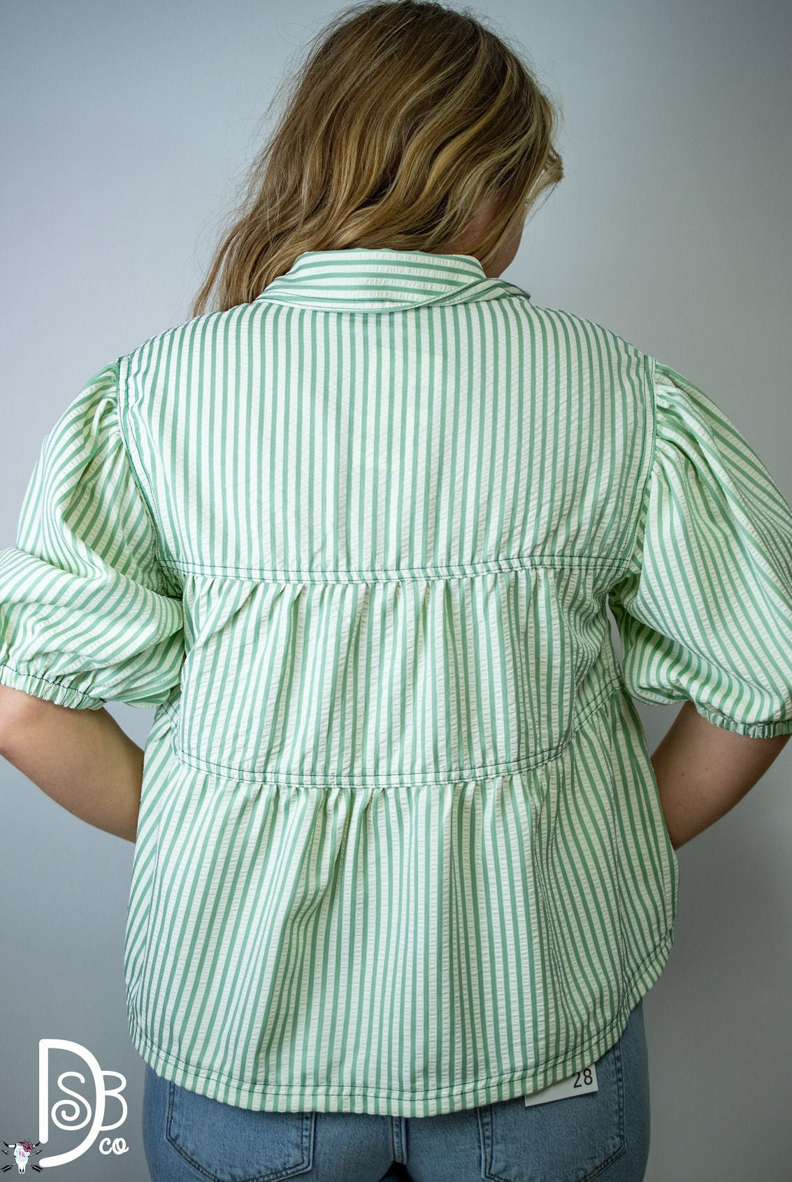 1/2 Sleeve Striped Button - Down Top - Deadwood South Boutique & Company LLC