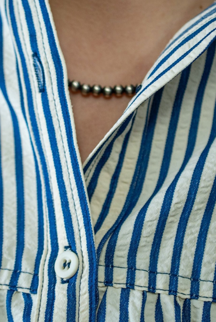 1/2 Sleeve Striped Button - Down Top - Deadwood South Boutique & Company LLC