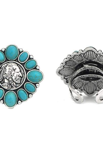 The Native Turquoise Ring-Rings-Deadwood South Boutique & Company-Deadwood South Boutique, Women's Fashion Boutique in Henderson, TX