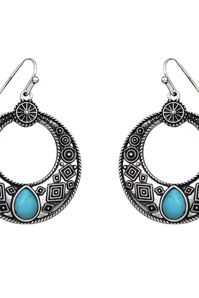 The Aztec & Turquoise Fashion Earrings-Earrings-Deadwood South Boutique & Company-Deadwood South Boutique, Women's Fashion Boutique in Henderson, TX