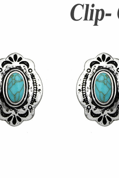 Clip On Fashion Western Earrings-Earrings-Deadwood South Boutique & Company-Deadwood South Boutique, Women's Fashion Boutique in Henderson, TX