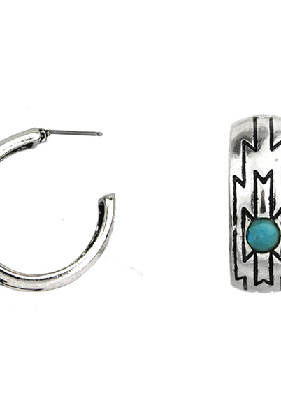 Aztec Fashion Hoop Earring-Earrings-Deadwood South Boutique & Company-Deadwood South Boutique, Women's Fashion Boutique in Henderson, TX