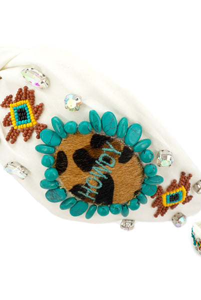 Howdy Top Knotted Beaded Headband-Headbands-Deadwood South Boutique & Company-Deadwood South Boutique, Women's Fashion Boutique in Henderson, TX
