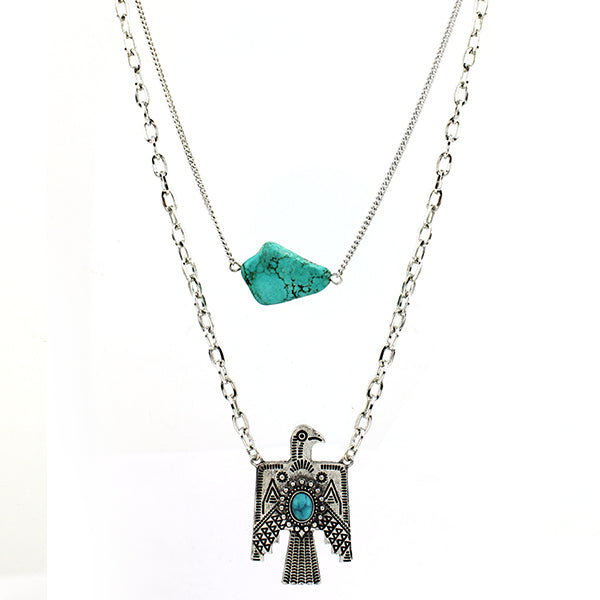 Thunder in Turquoise Fashion Necklace-Necklaces-Deadwood South Boutique & Company-Deadwood South Boutique, Women's Fashion Boutique in Henderson, TX