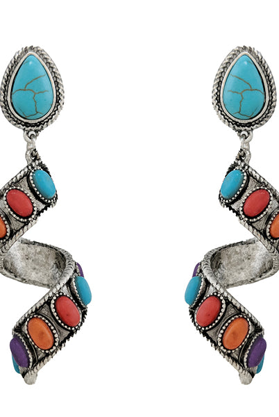 Spiral Down Fashion Earrings-Earrings-Deadwood South Boutique & Company-Deadwood South Boutique, Women's Fashion Boutique in Henderson, TX