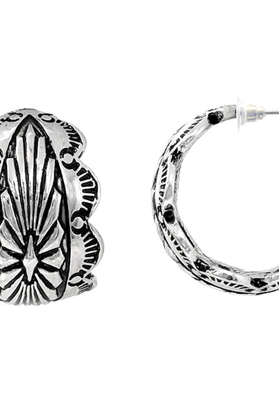 Carter Silver Hoop Fashion Earrings-Jewelry-Deadwood South Boutique & Company LLC-Deadwood South Boutique, Women's Fashion Boutique in Henderson, TX