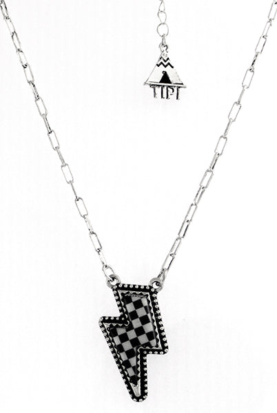 Check The Bolt Fashion Necklace-Jewelry-Deadwood South Boutique & Company LLC-Deadwood South Boutique, Women's Fashion Boutique in Henderson, TX