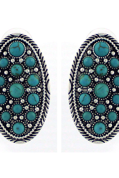 Carter Cluster Turquoise Fashion Earrings-Earrings-Deadwood South Boutique & Company LLC-Deadwood South Boutique, Women's Fashion Boutique in Henderson, TX