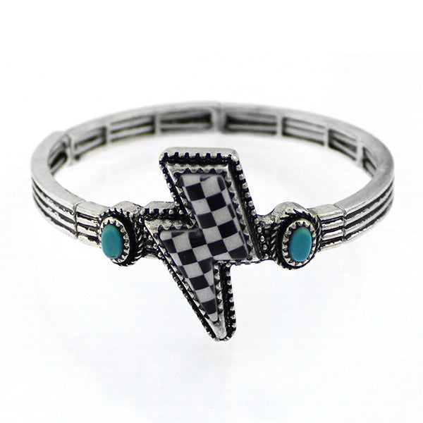 Checker Bolt Fashion Bracelet-Jewelry-Deadwood South Boutique & Company LLC-Deadwood South Boutique, Women's Fashion Boutique in Henderson, TX