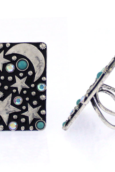 Moon & Stars Fashion Ring-Rings-Deadwood South Boutique & Company LLC-Deadwood South Boutique, Women's Fashion Boutique in Henderson, TX