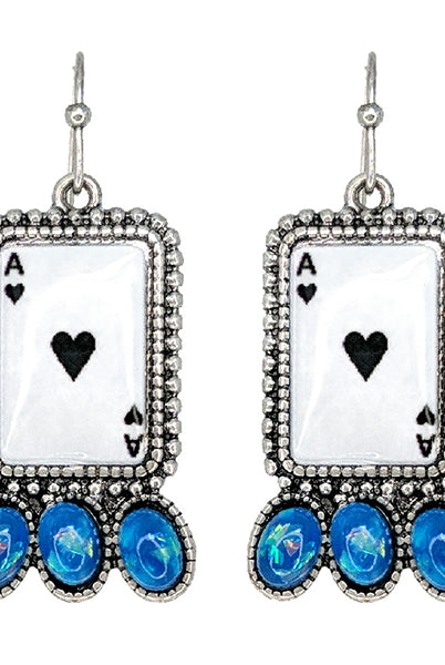 Ace High Dangle Earrings-Jewelry-Deadwood South Boutique & Company LLC-Deadwood South Boutique, Women's Fashion Boutique in Henderson, TX