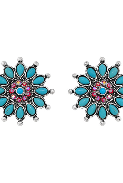 Flossy Turquoise Fashion Earrings-Jewelry-Deadwood South Boutique & Company LLC-Deadwood South Boutique, Women's Fashion Boutique in Henderson, TX