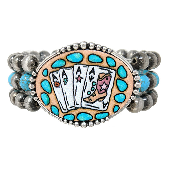 Ace High Western Stretch Bracelet-Jewelry-Deadwood South Boutique & Company LLC-Deadwood South Boutique, Women's Fashion Boutique in Henderson, TX