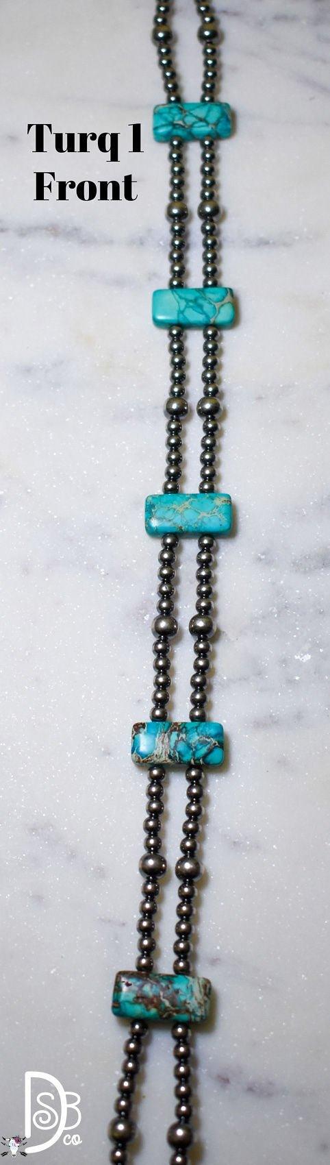 13” Sterling Silver Pearls & Rectangle Variscite Turquoise Choker - Deadwood South Boutique & Company LLC
