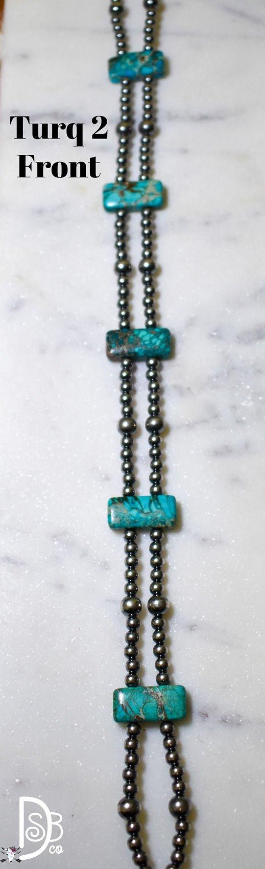 13” Sterling Silver Pearls & Rectangle Variscite Turquoise Choker - Deadwood South Boutique & Company LLC