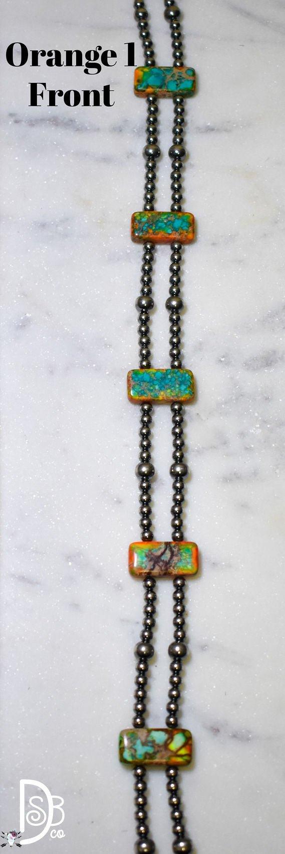 13” Sterling Silver Pearls & Rectangle Variscite Turquoise Choker - Deadwood South Boutique & Company LLC