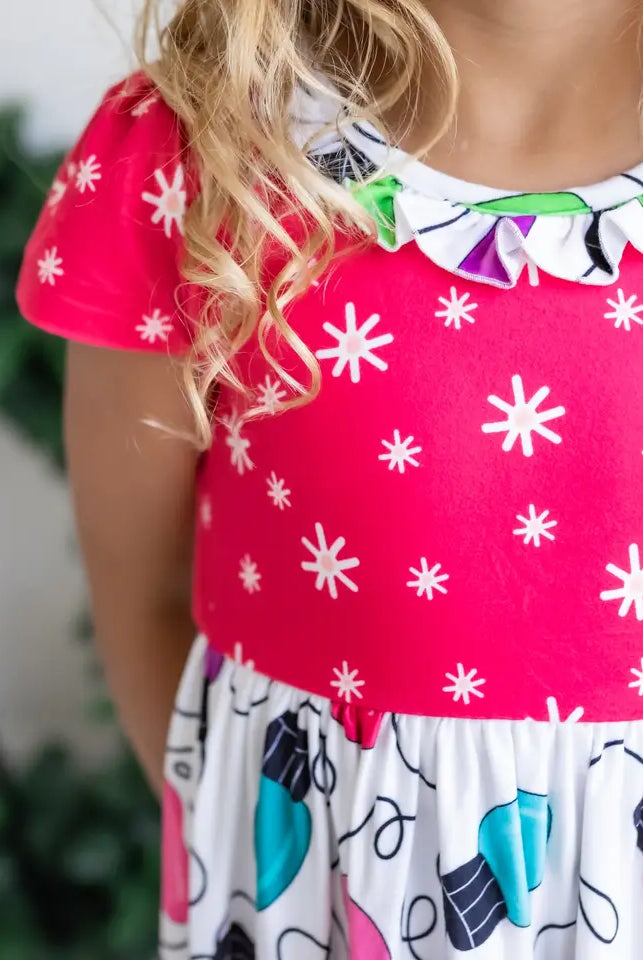 Light Bright Holiday Ruffle Dress/Gown-childrens-Deadwood South Boutique & Company LLC-Deadwood South Boutique, Women's Fashion Boutique in Henderson, TX