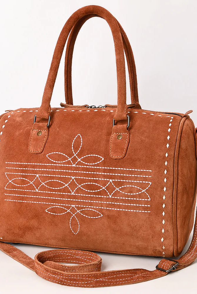 AD Boot Stitch Speedy Leather Bag-Handbags-Deadwood South Boutique & Company LLC-Deadwood South Boutique, Women's Fashion Boutique in Henderson, TX
