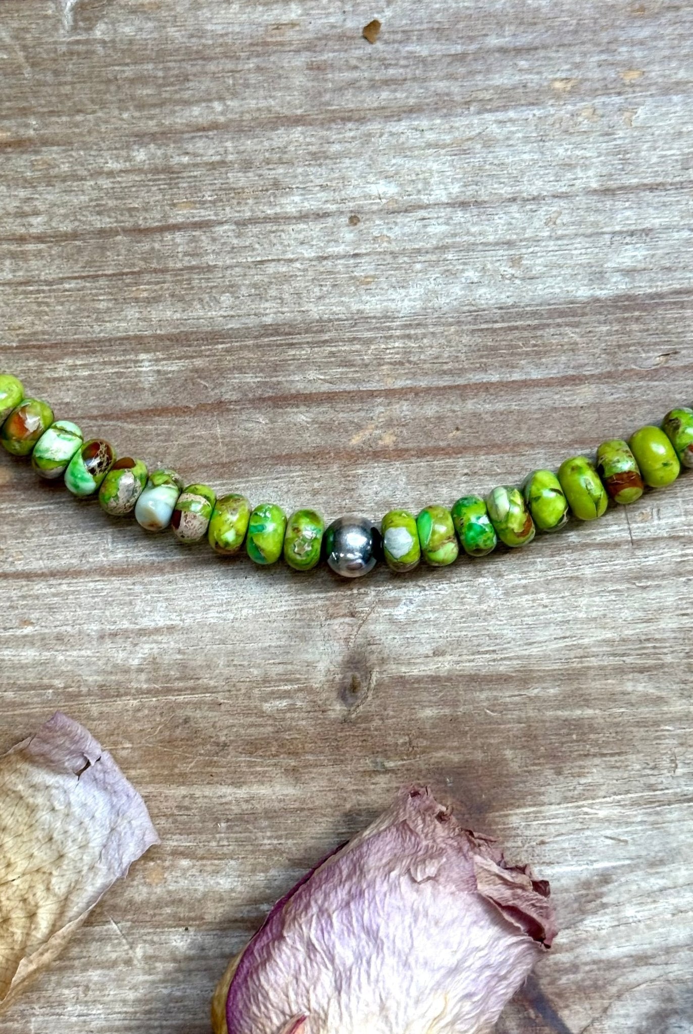 16” Green Variscite Paperclip Necklace – Sterling Silver Accent - Deadwood South Boutique & Company LLC