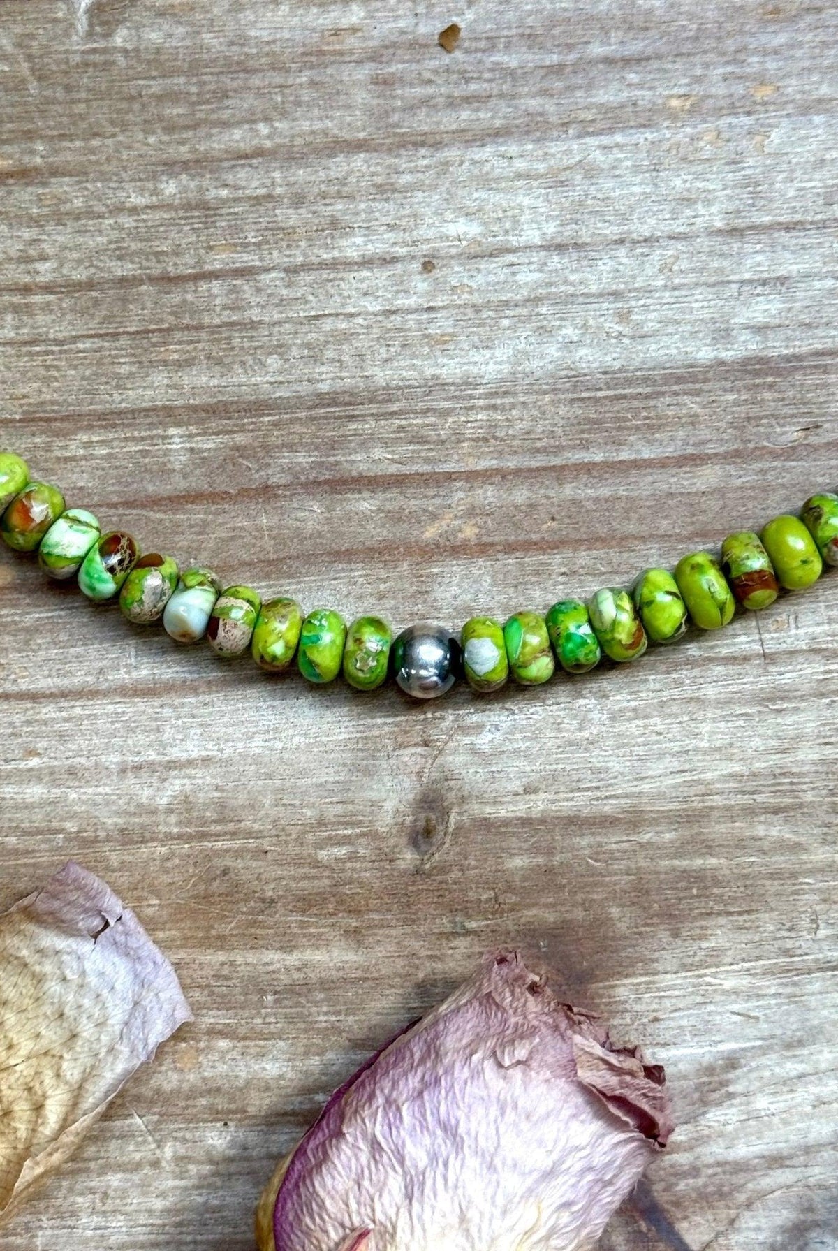 16” Green Variscite Paperclip Necklace – Sterling Silver Accent - Deadwood South Boutique & Company LLC