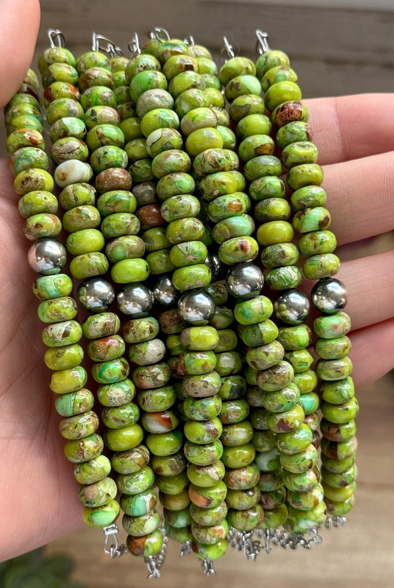 16” Green Variscite Paperclip Necklace – Sterling Silver Accent - Deadwood South Boutique & Company LLC