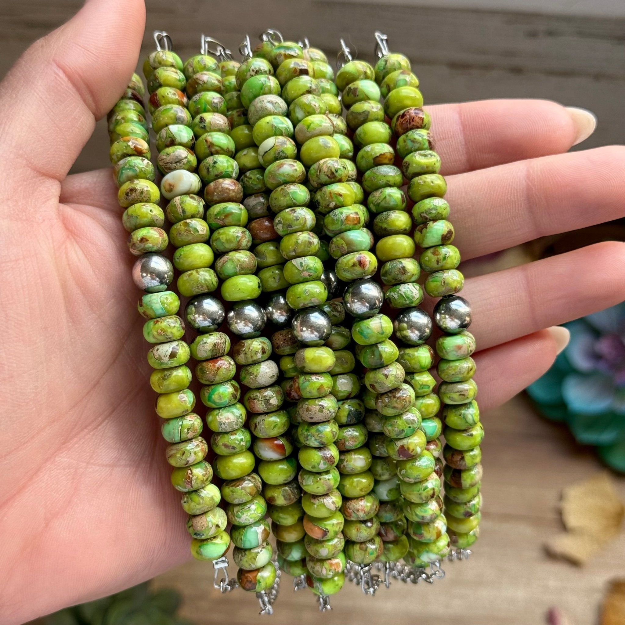 16” Green Variscite Paperclip Necklace – Sterling Silver Accent - Deadwood South Boutique & Company LLC