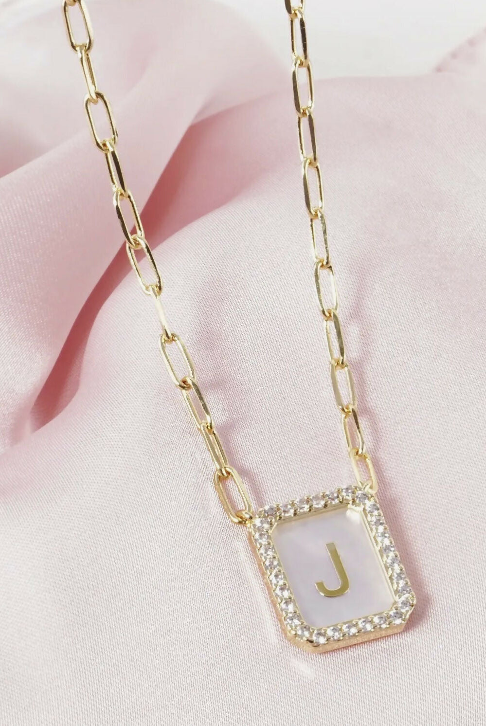 18K CZ Pearl Initial Necklace - Deadwood South Boutique & Company LLC