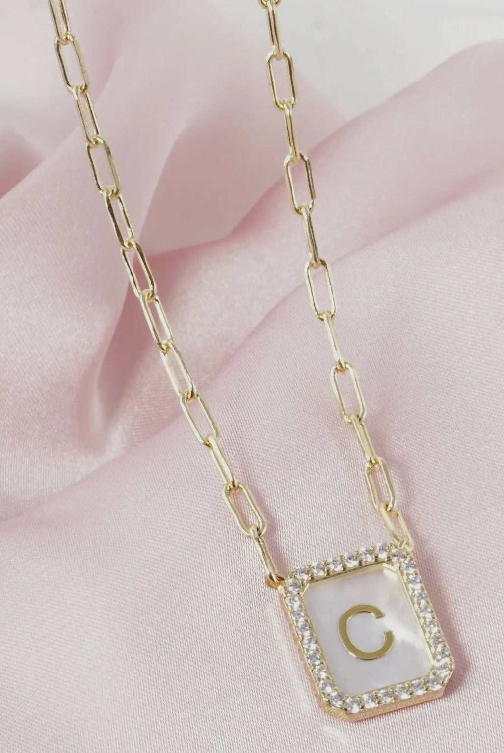 18K CZ Pearl Initial Necklace - Deadwood South Boutique & Company LLC