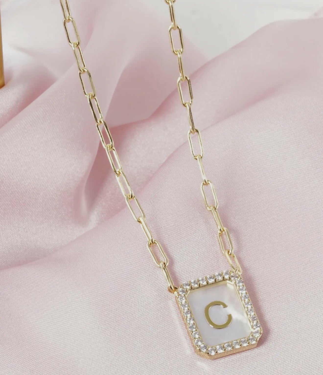 18K CZ Pearl Initial Necklace - Deadwood South Boutique & Company LLC