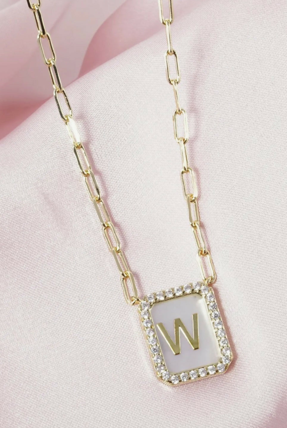 18K CZ Pearl Initial Necklace - Deadwood South Boutique & Company LLC