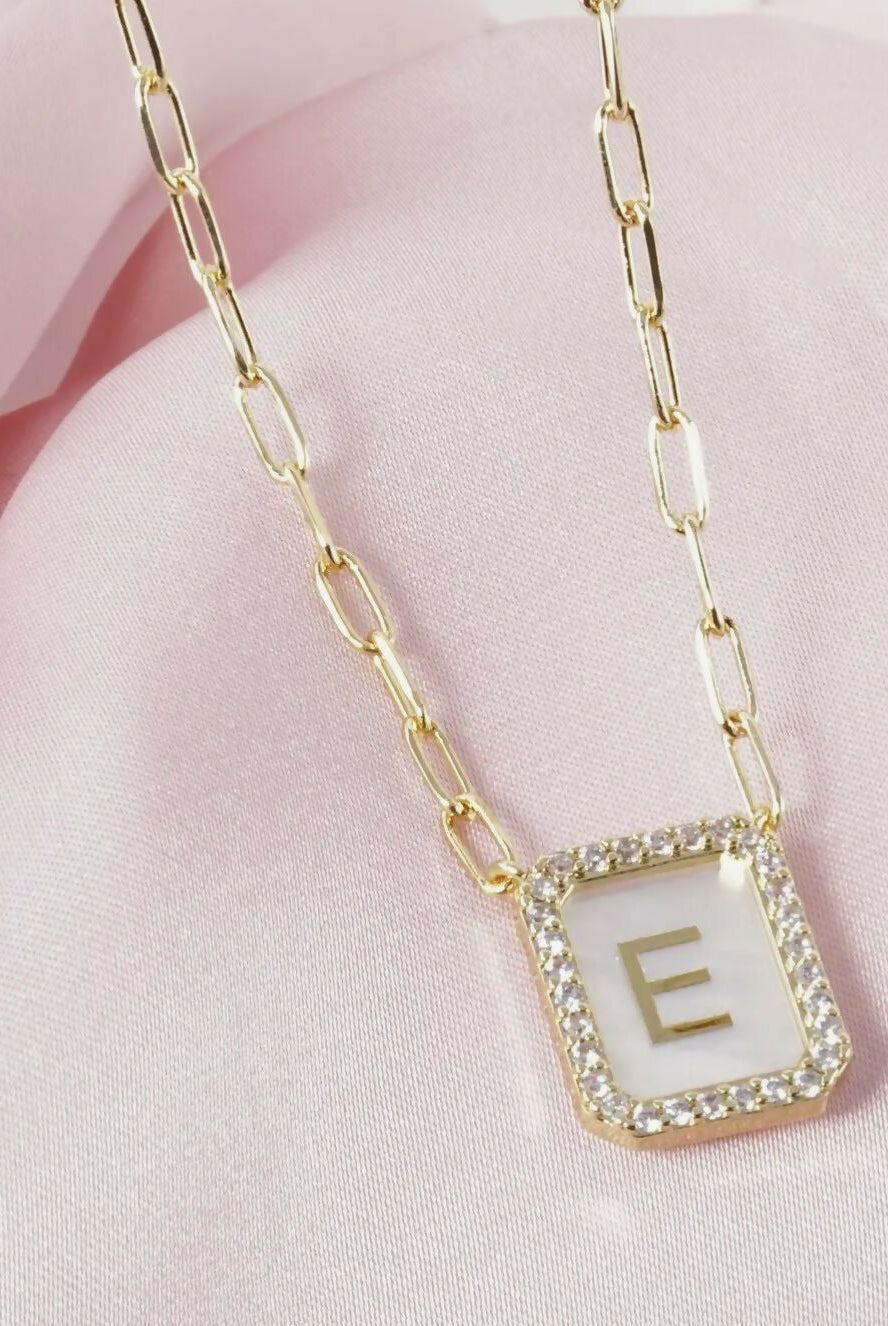 18K CZ Pearl Initial Necklace - Deadwood South Boutique & Company LLC