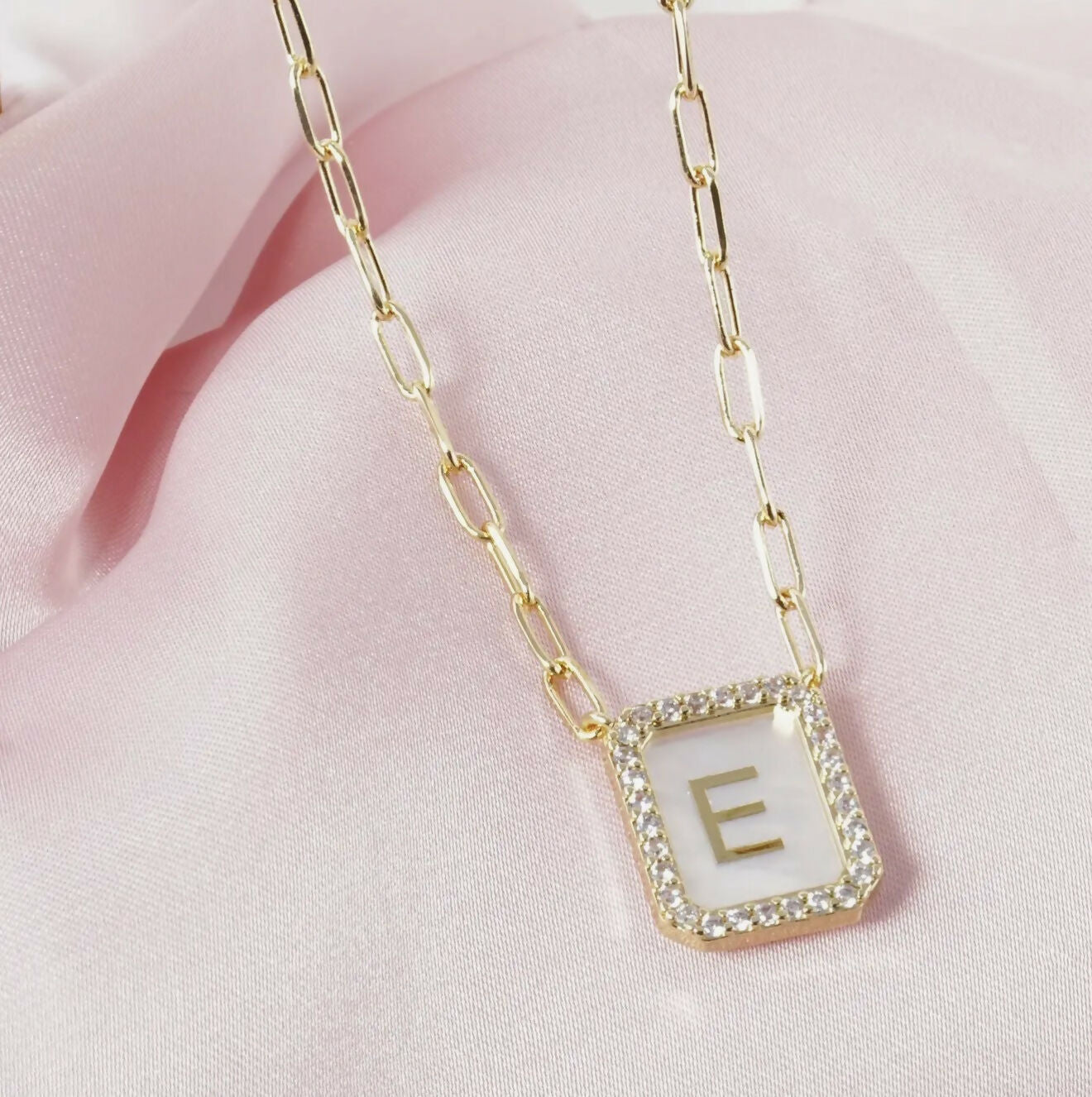 18K CZ Pearl Initial Necklace - Deadwood South Boutique & Company LLC