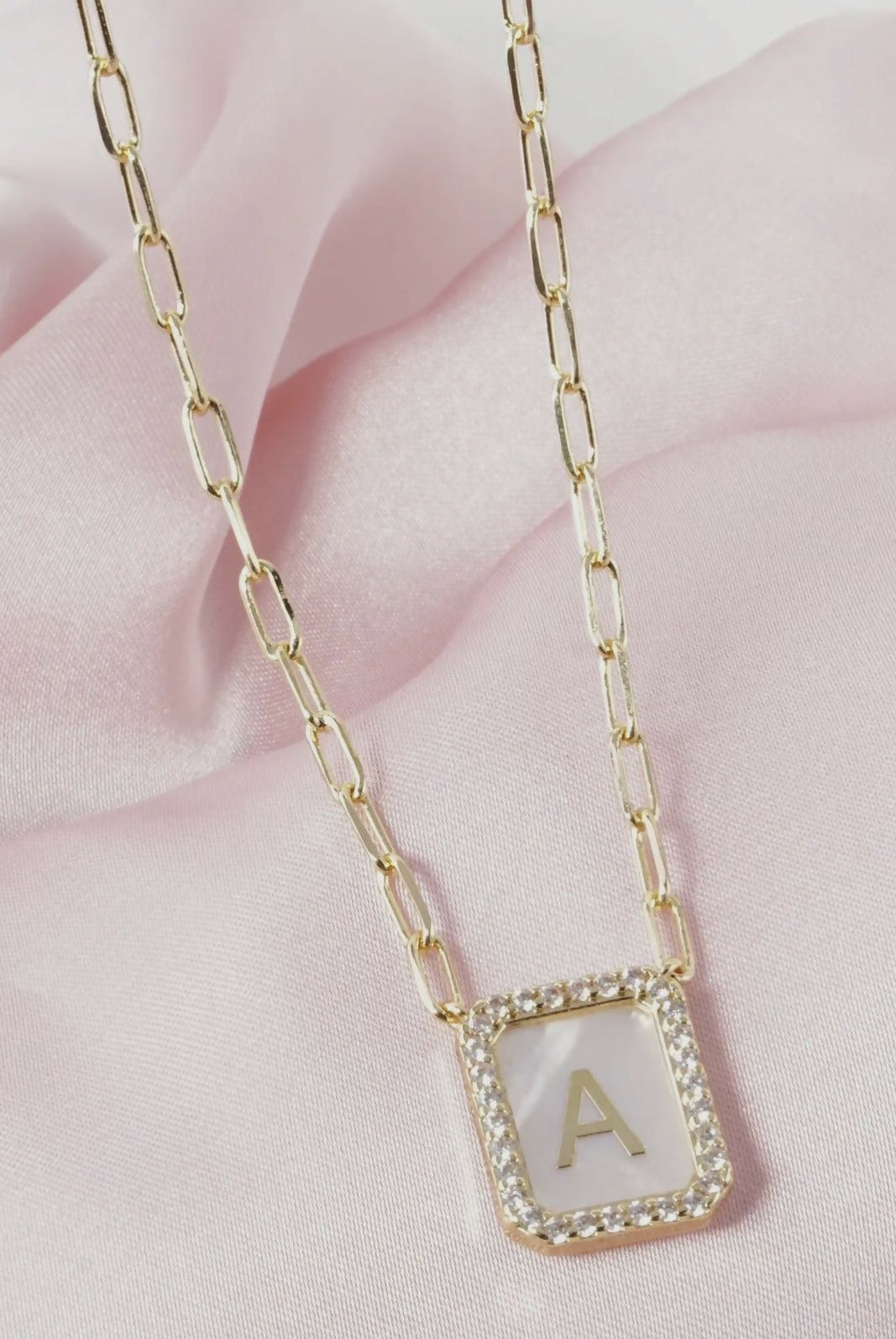 18K CZ Pearl Initial Necklace - Deadwood South Boutique & Company LLC