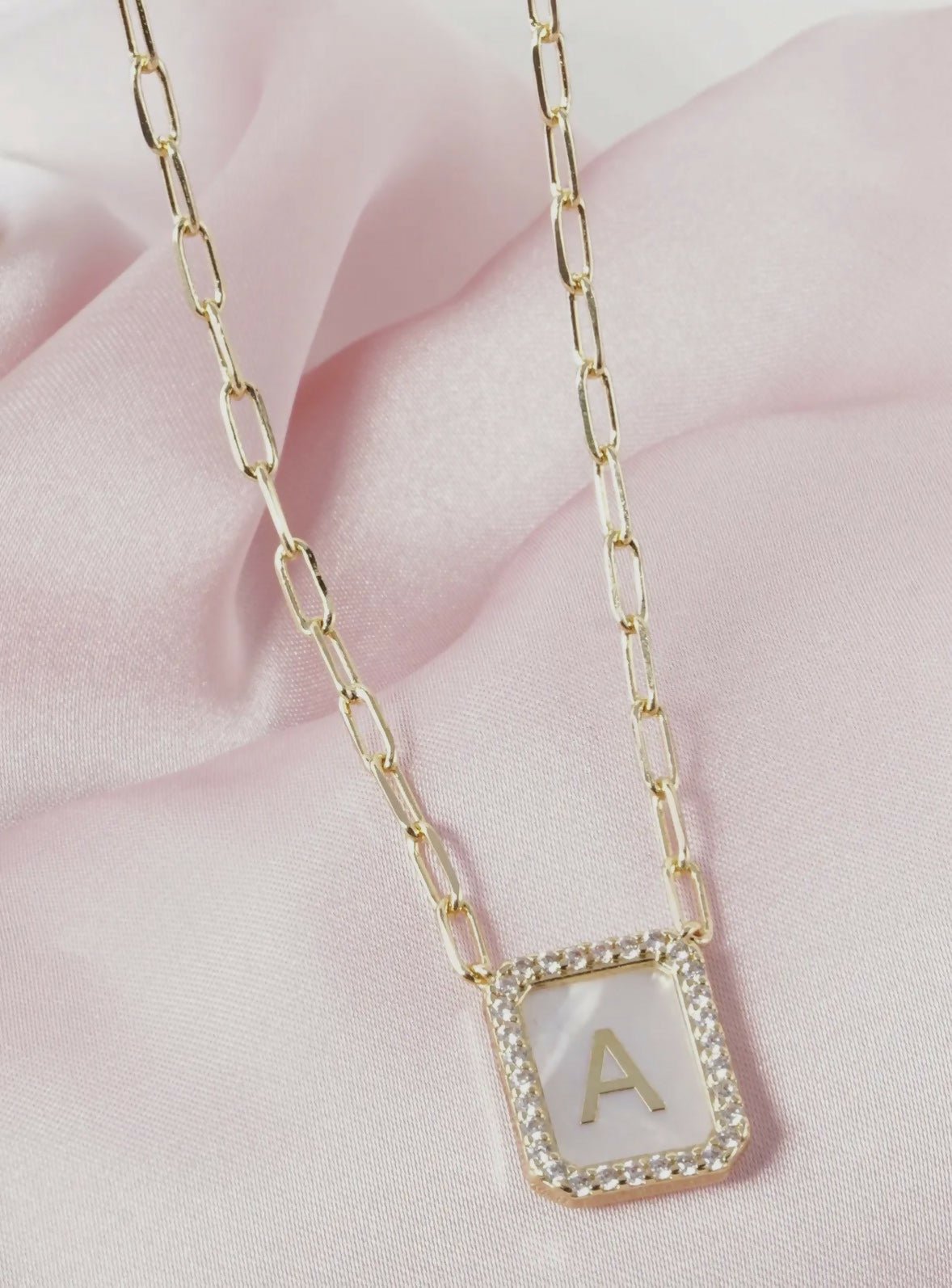 18K CZ Pearl Initial Necklace - Deadwood South Boutique & Company LLC