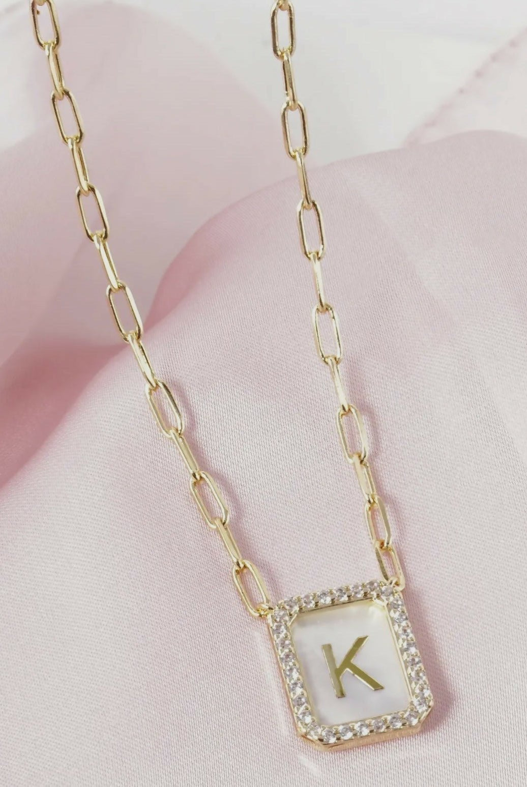 18K CZ Pearl Initial Necklace - Deadwood South Boutique & Company LLC