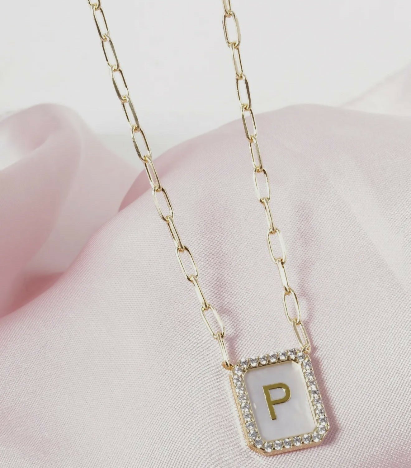 18K CZ Pearl Initial Necklace - Deadwood South Boutique & Company LLC