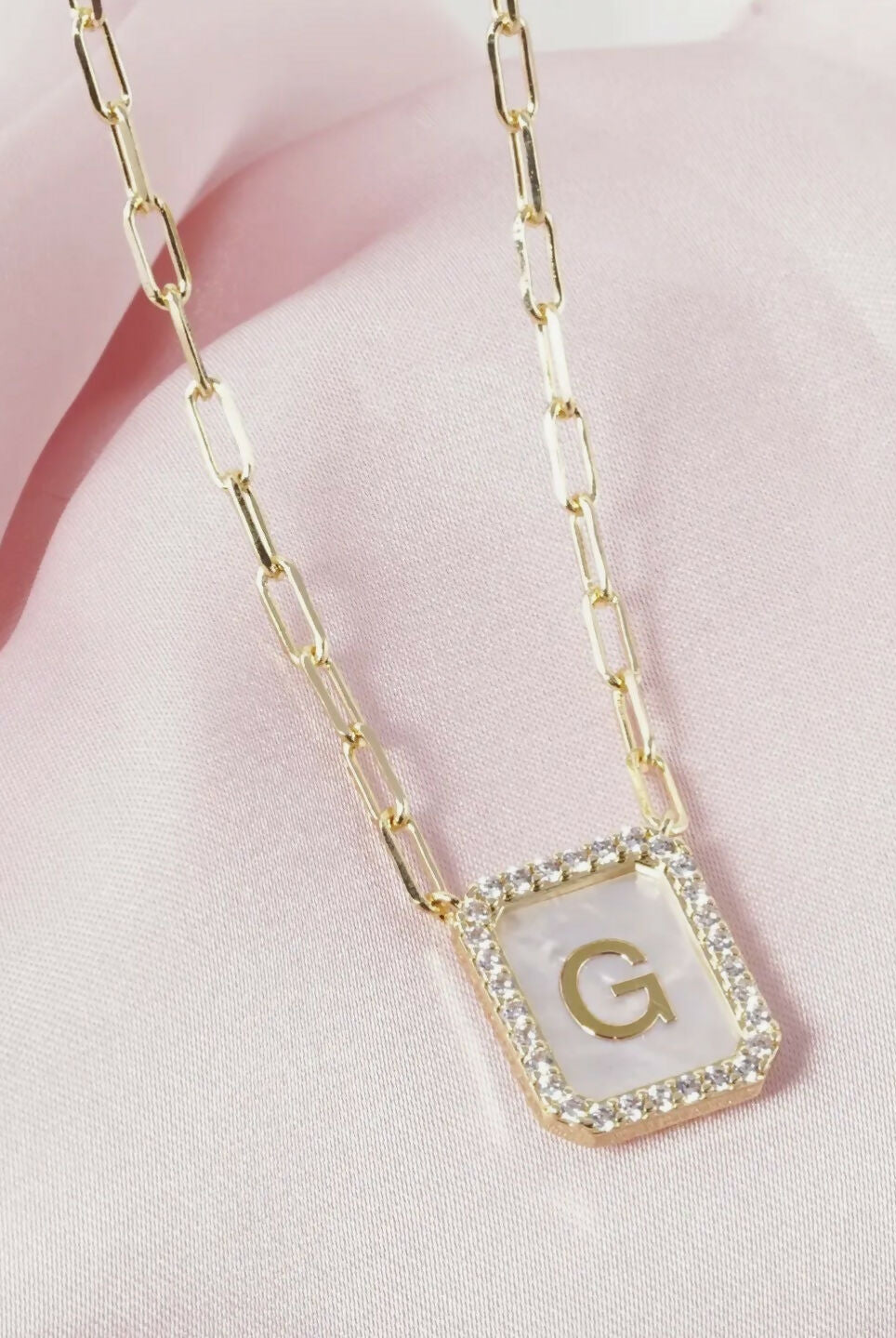 18K CZ Pearl Initial Necklace - Deadwood South Boutique & Company LLC