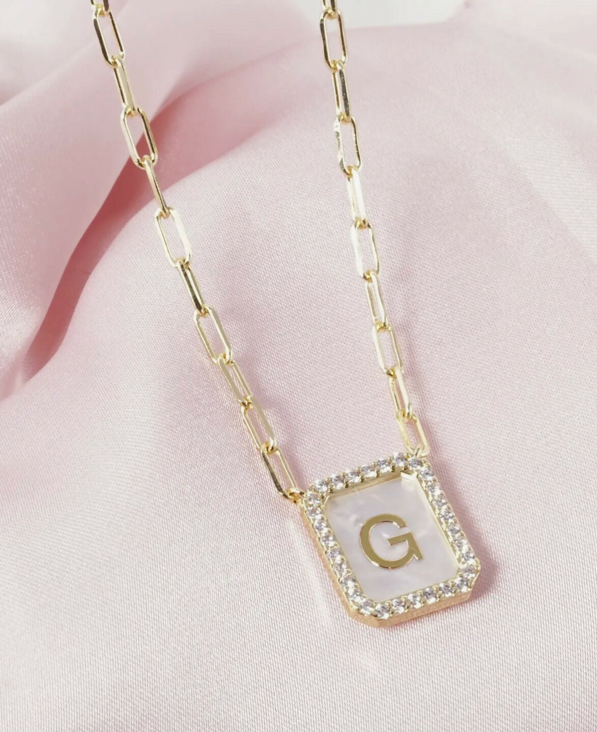 18K CZ Pearl Initial Necklace - Deadwood South Boutique & Company LLC