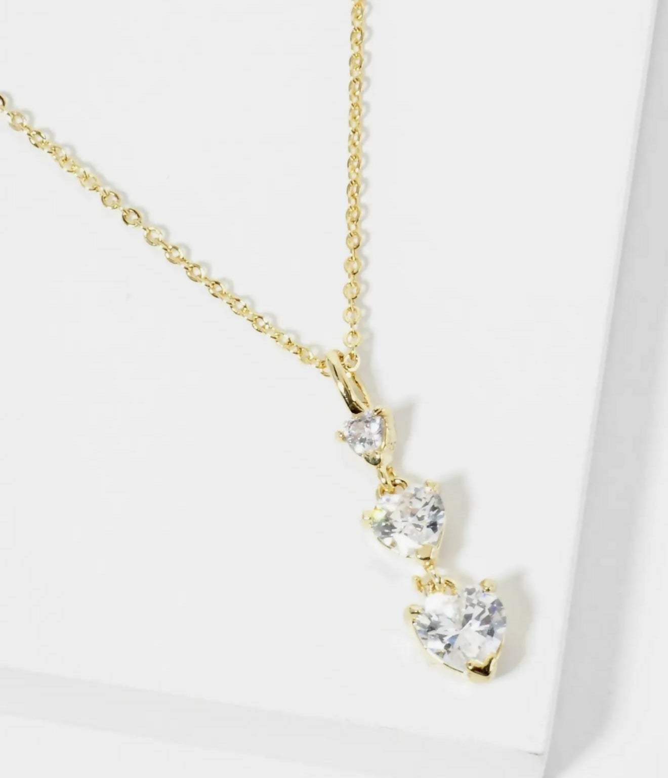 18K Gold 3 Heart CZ Stones - Deadwood South Boutique & Company LLC