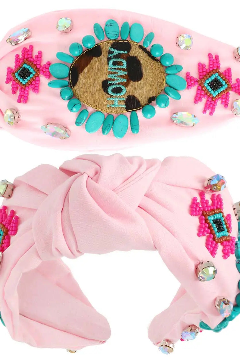 Howdy Top Knotted Beaded Headband-Headbands-Deadwood South Boutique & Company-Deadwood South Boutique, Women's Fashion Boutique in Henderson, TX