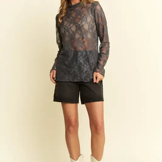 Landry Lace Mesh Longsleeve Top-Mesh Top-Deadwood South Boutique & Company LLC-Deadwood South Boutique, Women's Fashion Boutique in Henderson, TX