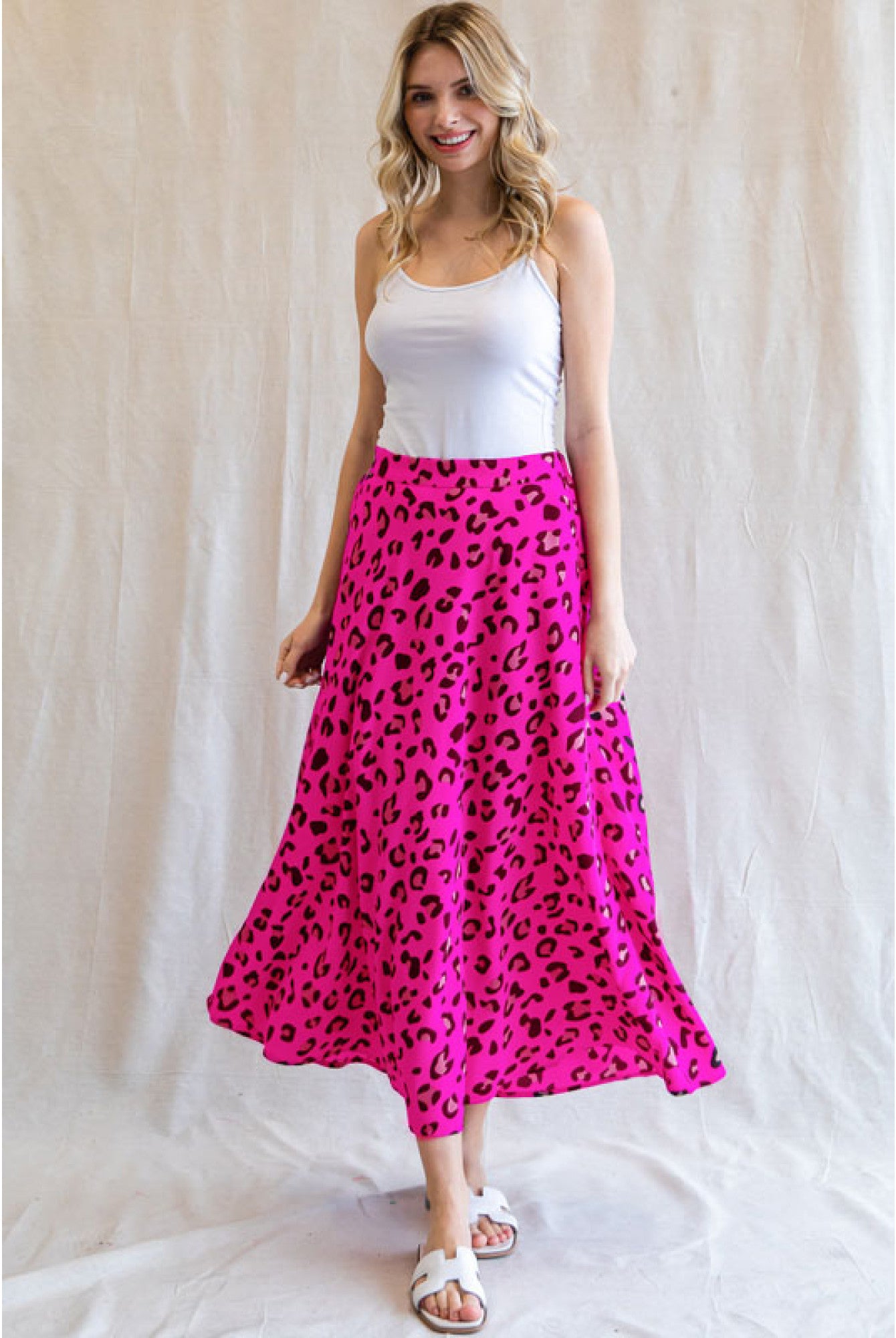 Lauren Pink Leopard Circle Skirt-Skirts-Deadwood South Boutique & Company-Deadwood South Boutique, Women's Fashion Boutique in Henderson, TX