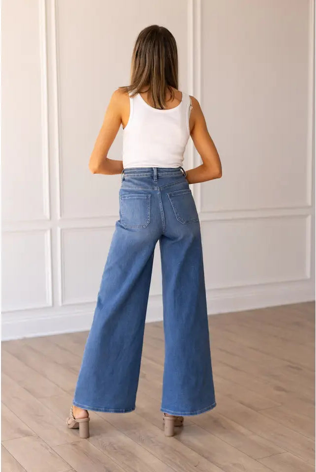 The Matilda Medium Wash Wide Leg-Jeans-Deadwood South Boutique & Company LLC-Deadwood South Boutique, Women's Fashion Boutique in Henderson, TX