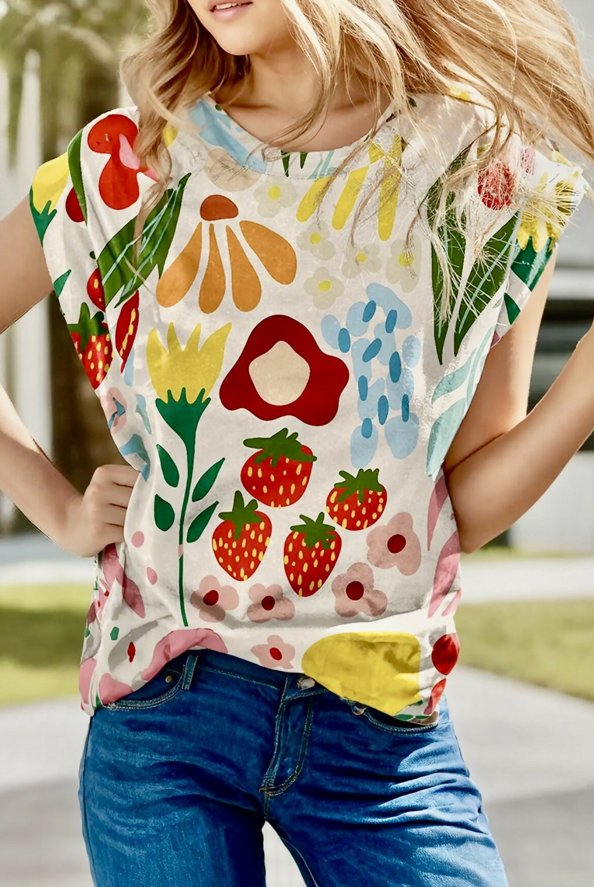 Floral Garden Top-Tops & Tees-Vintage Cowgirl-Deadwood South Boutique, Women's Fashion Boutique in Henderson, TX