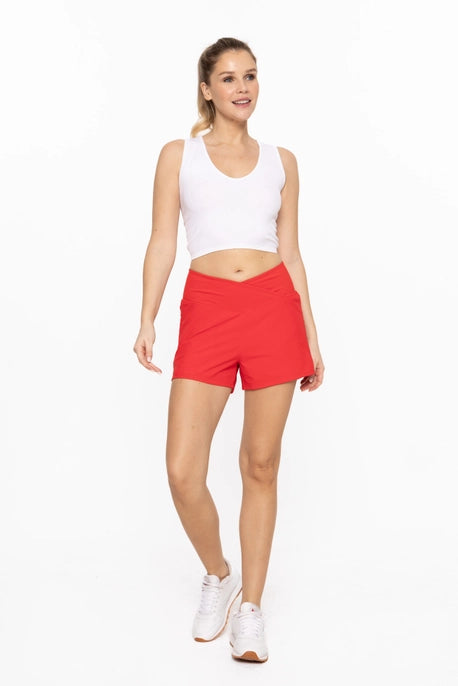Mono B Crossover Waist Running Shorts-Shorts-Deadwood South Boutique & Company-Deadwood South Boutique, Women's Fashion Boutique in Henderson, TX